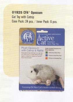 CFA Opossum Toy with catnip & internal rattle