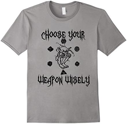 Men's Choose Your Weapon Wisely Dice T-Shirt Medium Slate