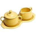 Fiesta Covered Creamer and Sugar Set with Tray, Sunflower