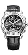 Women's Happy Sport Chronograph White Diamond Black Dial Black Rubber