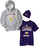 NBA Youth Los Angeles Lakers Cap, Hoody & Tee, 3-Pack Set - R28E48La (Multi, Small)