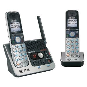 AT&T 92270 DECT 6.0 Cordless Phone, Silver/Black, 2 Handsets