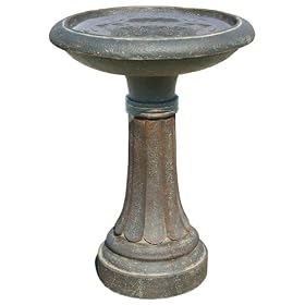 Southern Patio Fiberglass Birdbath Fountain by