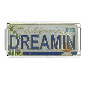 License Plate California X2 Italian Charms