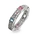 Sterling Silver Stackable Cubic Zirconia Band w/ CZ Pastels