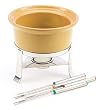 Chantal 3 Cup Ceramic Fun Fondue Set, Semi Gloss Curry Yellow