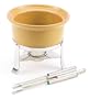 Chantal 3 Cup Ceramic Fun Fondue Set, Semi Gloss Curry Yellow
