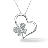 Floating Heart w/ Diamond Butterfly