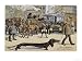 Very Long Dachshund Causes a Problem for Traffic When It Crosses the Road with His Owner Art Giclee Poster Print, 24x18