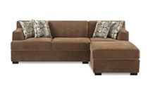 Hot Sale Bobkona Benford 2-Piece Chaise Loveseat Sectional Sofa Collection with Velvet Fabric, Tan