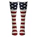 Gmark Running Socks, Women's Red, White, and Blue Patriotic American Flag Performance Crew Socks 2-Pair