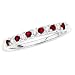 10K White Gold 0.13 ct. Diamond with Alternating 1/4 ct. Ruby Anniversary Ring