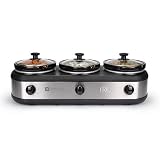 TRU Triple Buffet Server with 3 2-1/2-Quart Oval Removable Inserts