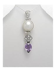 Shell Pendant Necklace In 92.5 Sterling Silver