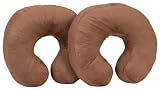 Newpoint Microfiber Feather and Down Filled U Neck Pillows, 2-Pack, Brown