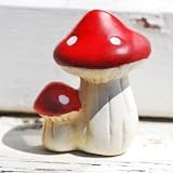 from Gardens2You Mini Double Coloured Terracotta Mushroom or Toadstool Garden Ornament