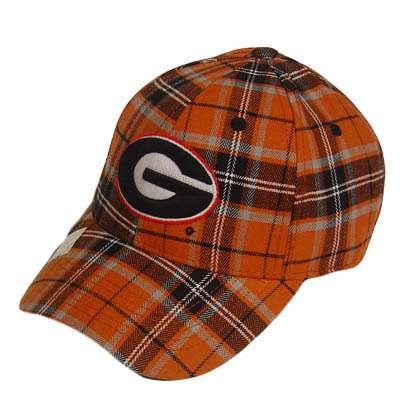 NCAA FLEX FIT HAT CAP GEORGIA BULLDOGS PLAID