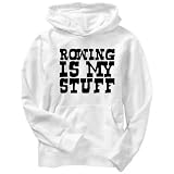 Rowing IS MY STUFF Sports Mens Hoodie (White, Sizes X-Small - XXX-Large)