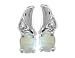 Opal Gemstone Earrings with Diamonds (3/8 inch) in White Gold