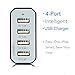 Power Adapter,Mopower 36 Watt/7.2A Portable 4 USB Desktop Charger Travel Charger with Auto Detect Technology for iPhone 6 5S 4S,iPad,Apple Watch,iPod,Samsung,LG and more Black