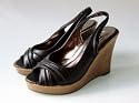 Pumps Sandalen Peep Toes Heels Plateau Keilabsatz (S69), Schwarz