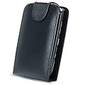 Black Leather Flip Case Xylo-Cover for the Samsung S5230 Tocco Lite Mobile Phone.