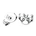 FANTOM Unisex Solid Silver Round Stud Earrings CZ Round Stones with Solid Basket Settings