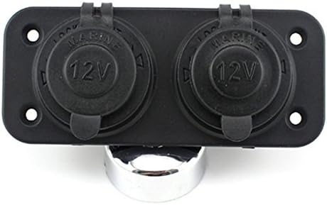 Freelyln Waterproof & Dustproof Car Cigarette Lighter Socket Splitter 12V Charger Dual USB Power Adapter Outlet(Black)