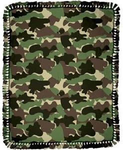 Creative Cuts Microfiber No Sew Throw Fabric Kit, Camouflage