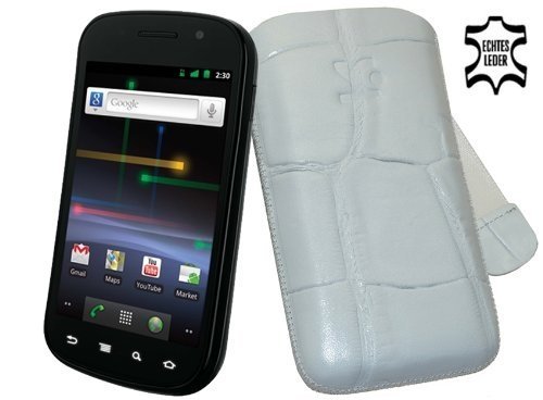 Suncase Ledertasche f&uuml;r Samsung Nexus S i9023 croco-wei&szlig; Preisvergleich
