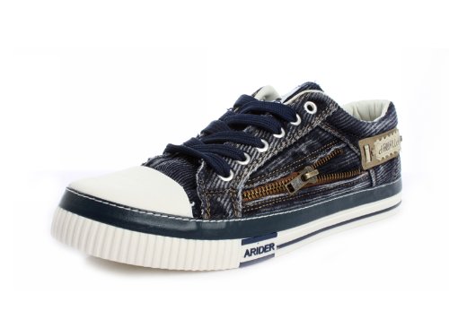 Arider W5580 Women Stone-Washed Denim Fashion Sneakers - Navy