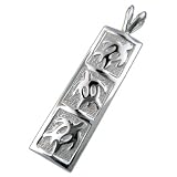 P26--10mm Three Turtle Vertical Pendant--Hawaiian Silver Jewelry