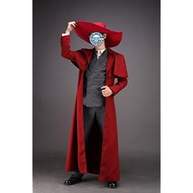  Japanese Anime Hellsing Cosplay Costume - Alucard Outfit 1st Version Set Large
