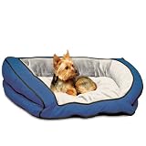 K&H Bolster Couch Pet Bed, Small 21-Inch by 30-Inch, Blue/Gray