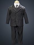 IMAGE OF 5 Piece Dark Gray Suit with Shirt, Vest, and Tie - Size 12