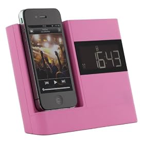 Kitsound XDOCK Clock Radio Dock for iPod and iPhone 4S/4/3GS/3G - Pink