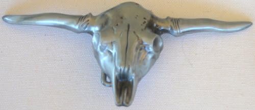 Bull Skull Longhorn Wild West Vintage Sculpture 3d Silver Belt Buckle for Men Women