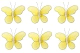 2 Yellow Mini Glitter Butterfly nylon hanging ceiling wall baby nursery room wedding decor