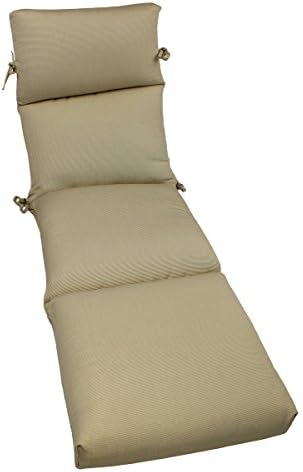 22x74x5 SUNBRELLA OUTDOOR CHANNELED CHAISE CUSHION in Herbal Vellum Rib Fabric by Comfort Classics
