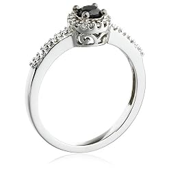 14k白い金の黒ダイヤリング 14k白い金の黒ダイヤリング