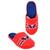 Washington Capitals 2011 NHL Team Logo Stripe Slide Slippers House Shoes - Large