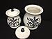 Tuscany Fleur De Lis, Just Black & White Ceramic 4-piece canister set 14-1/2