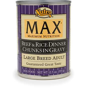 Nutro MAX Chunks Beef and Rice Large Breed Adult Canned Dog Food in Gravy
