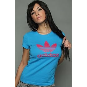 Buy adidas The Trefoil Tee in Aqua and Pink Buzz,T-shirts for Women by adidas