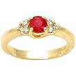 14K Yellow Gold Ruby and Diamond Ring