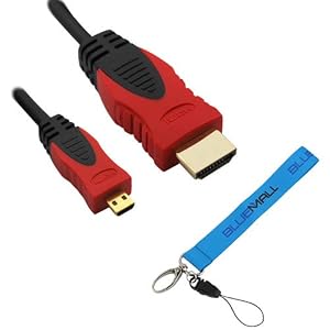 Buy GTMax 10FT Micro-HDMI to HDMI Cable (Black/Red) for Motorola Droid Bionic Targa XT875, Photon 4G, Droid 3 XT862, Atrix 4G MB860, Droid Bionic XT865, Droid X, Atrix 2, Xoom , Xoom Family Edition, DROID XYBOARD 8.2, DROID XYBOARD 10.1; Samsung Droid Charge SCH i510/i520 ; HTC Evo 4G; Asus Transformer Prime (Package include a Wrist Strap Lanyard) with best Review