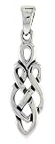 Sterling Silver Celtic Knot Pendant 1" (25mm) With a thin 18" Silver Box Chain