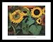 Emil Nolde Sunflowers Flower Art Gold Wood-Mounted Poster Print - 11 X 14