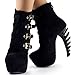 SHOW STORY Trendy Buckles High-top Bone High Heel Platform Ankle Boots,LF80617