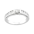 14K White Gold Diamond Engagement Ring - 0.90 Ct.